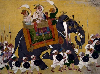 Rao Durjan Sal auf einem militärischen Zug